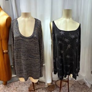 Notations,Woman,2 Dresses Party $17 each,Black,Sz 2X,Short,Long Sleeve,Viscose.!